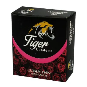 Tiger Ultra Thin Rose Flavored Condom 3's pack